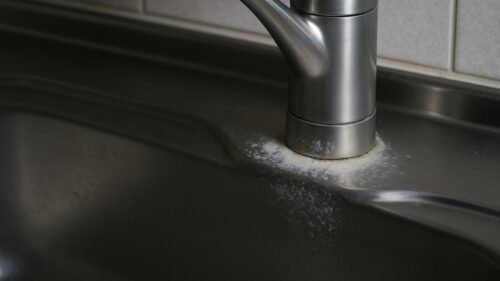 キッチンの水垢を落とす方法はクエン酸や重曹などで優しく擦るのが最も最適な方法